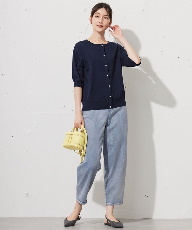 自由区 【洗える】ウスカルデニム カーブパンツ ライトインディゴ