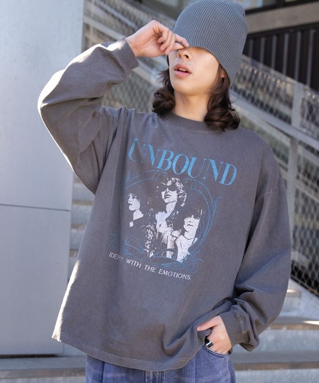 WEGO ピグメントグラフィックロンT 柄3