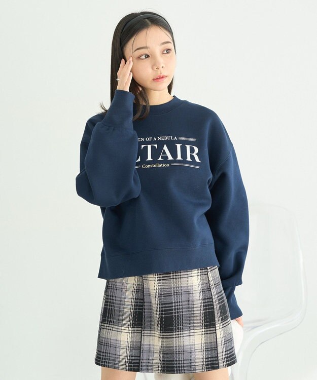 earth music&ecology アソートロゴショートスウェット Navy