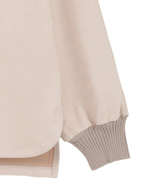 YECCA VECCA フェイクスエードデザインステッチプルオーバー Gray Beige