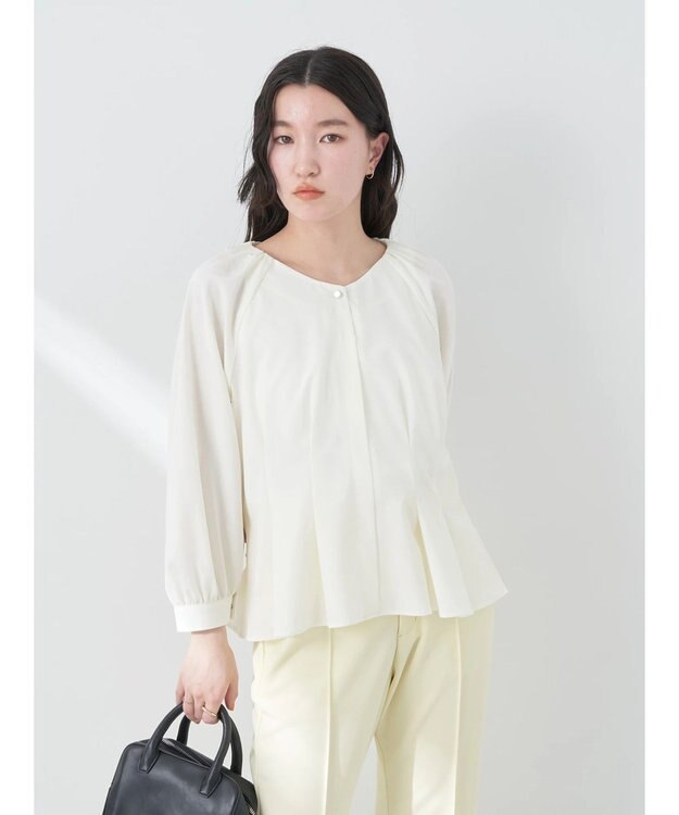 earth music&ecology ペプラムブラウス Ivory