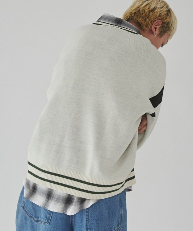 WEGO 【ユニセックス着用ITEM】ラインリブゲームロゴプルオーバー ホワイト