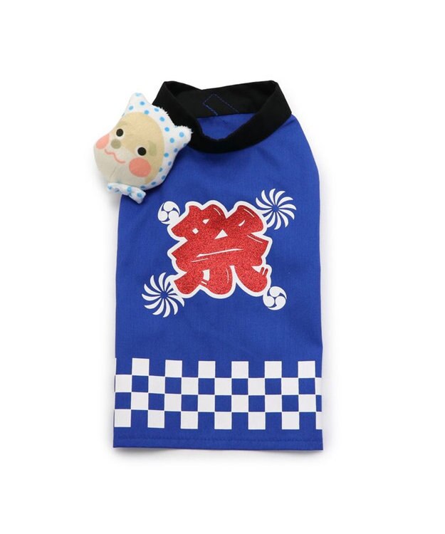 PET PARADISE 犬の服 夏 犬服 ひょっとこ面 お祭り 法被 【小型犬】 青