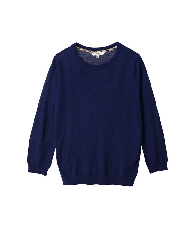 DAKS クルーネックウールニットプルオーバー ブルー