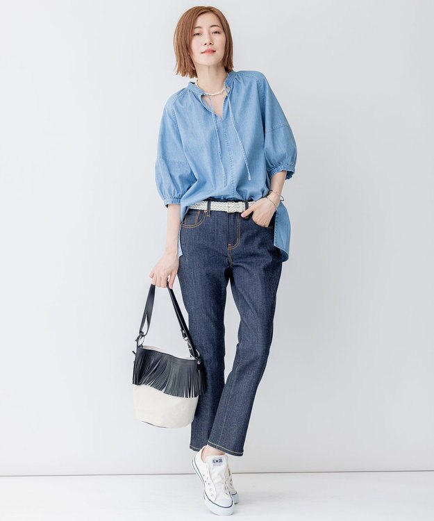 23区 メッシュ ベルト ホワイト系