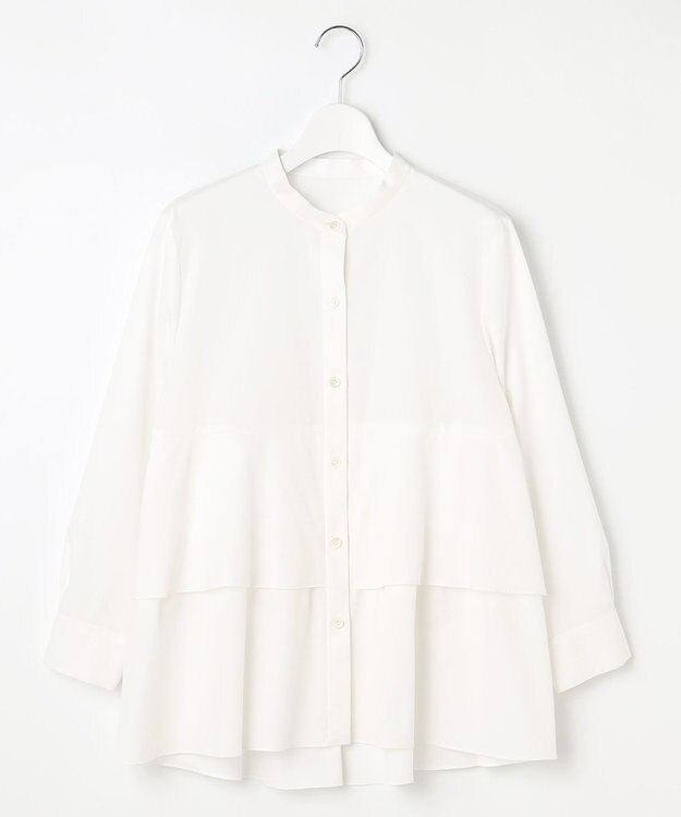 自由区 S 【洗える】コットンティアード ブラウス オフ