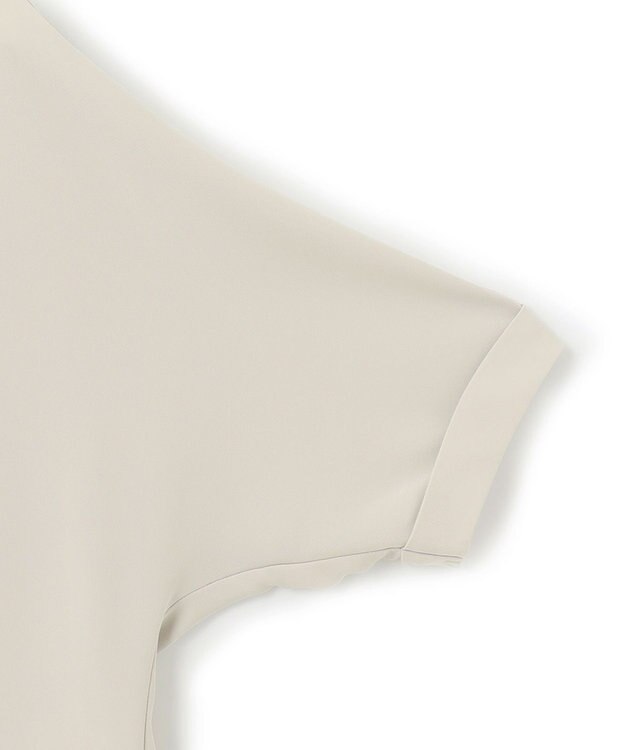 ICB 【人気のため新色追加・WEB限定カラーあり】BackSatinAmunzen 5分袖バンドカラーブラウス ライトオリーブ系