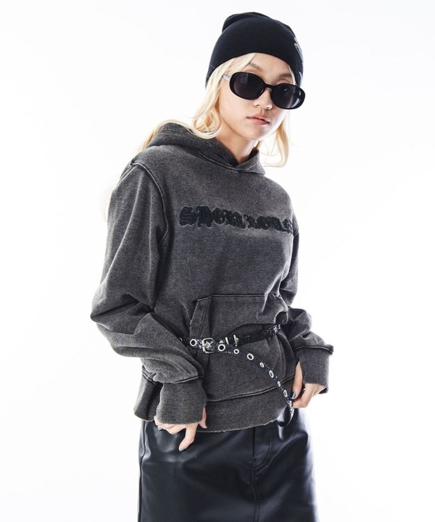 WEGO 【ユニセックス着用ITEM】コンパクトフィットロゴプルパーカー ブラックその他