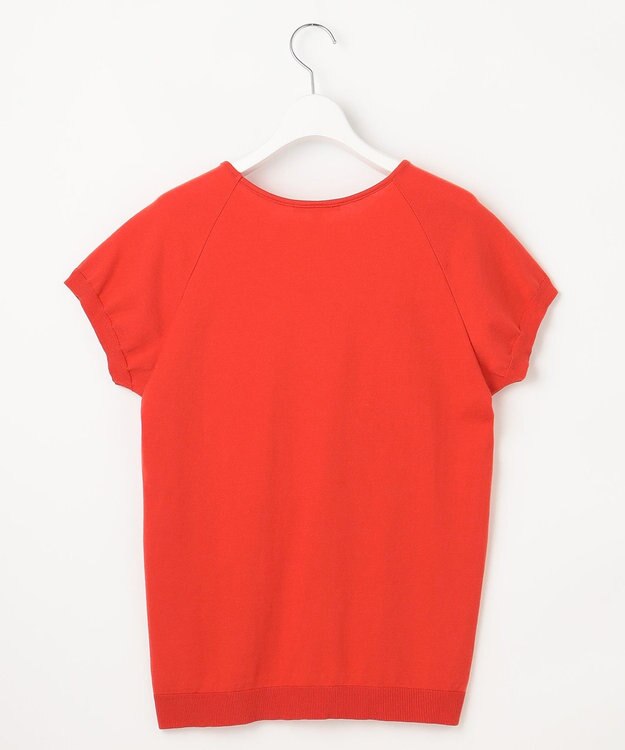 自由区 S 【洗える】ジョーゼットプリーツコンビ カットソー グラムレッド