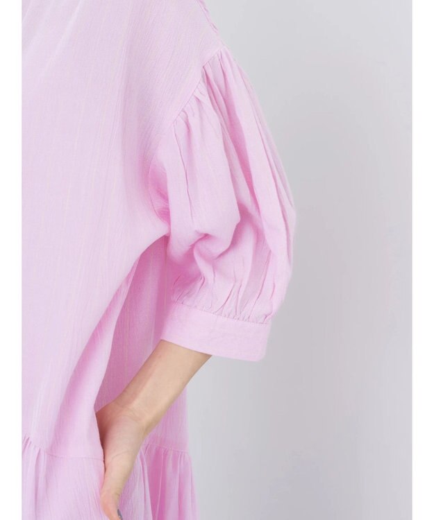 earth music&ecology レーヨンストライプワンピース Pink