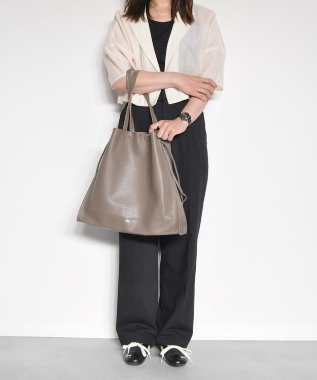blancle シュリンクレザー スクイーズビッグトート TAUPE