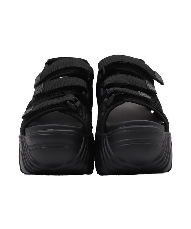 WEGO 厚底ベルトスポーツサンダル ブラック