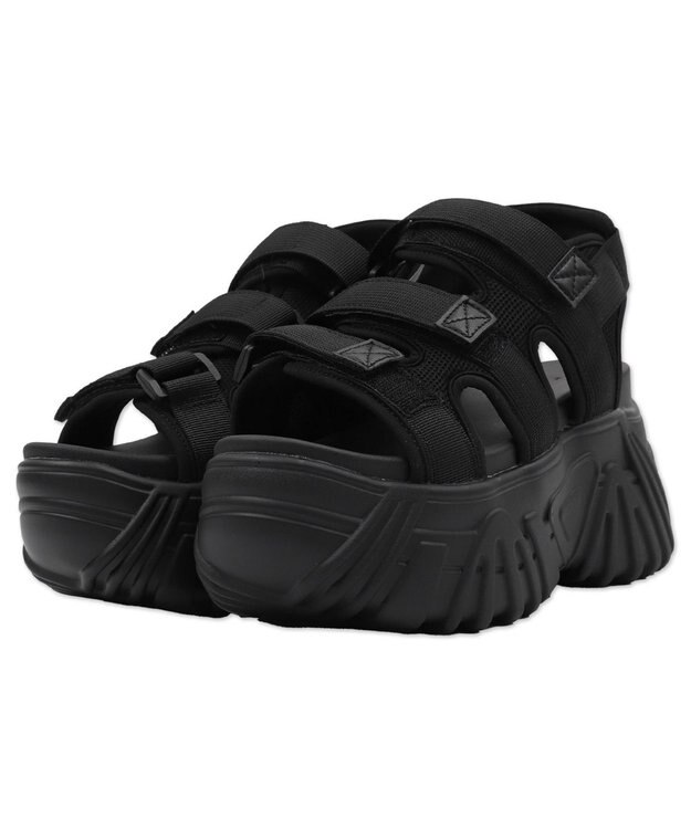 WEGO 厚底ベルトスポーツサンダル ブラック