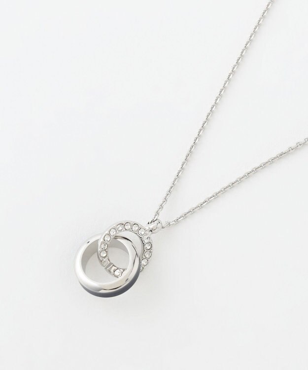 J.PRESS LADIES ダブルリング エポ ネックレス ネイビー系