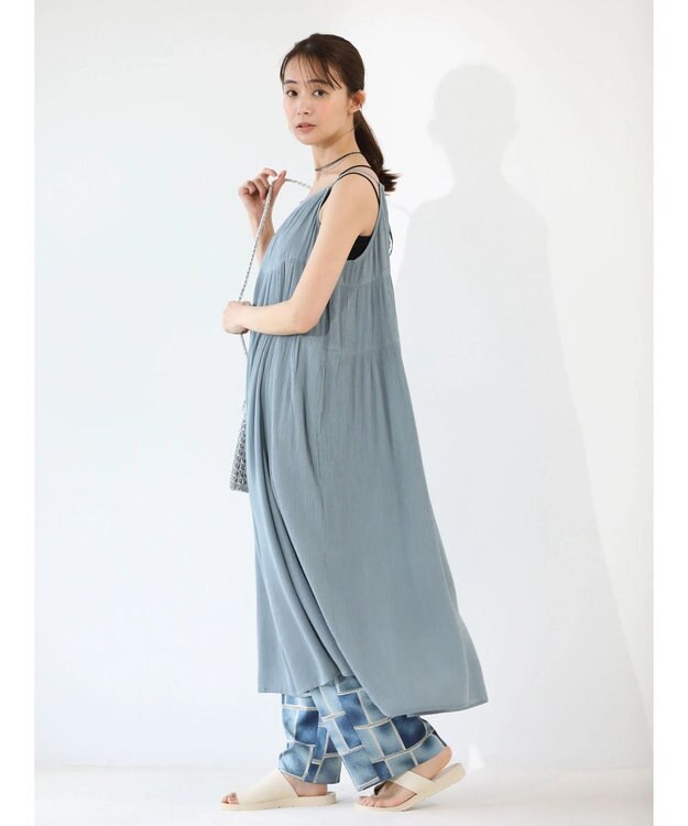 Green Parks 楊柳クレープボリュームキャミワンピース Mint