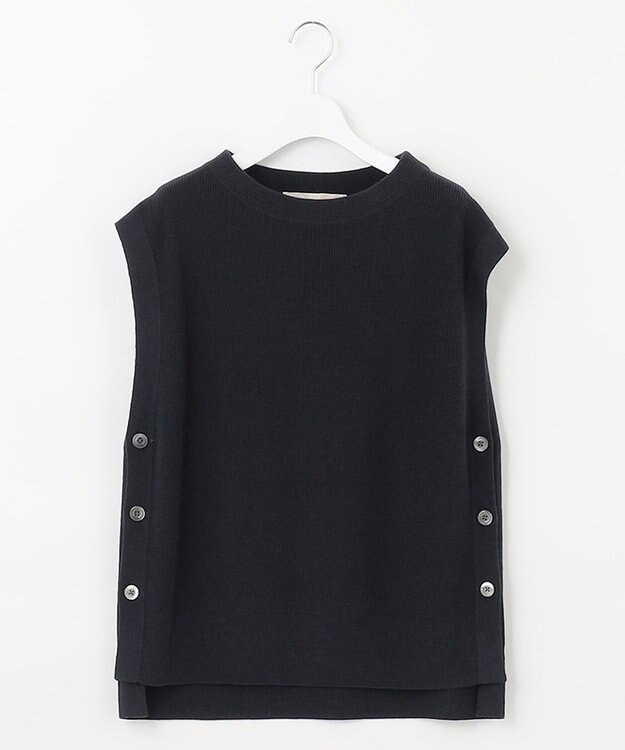 自由区 【洗える/セットアイテム】ウールブレンドベスト×ストライプワンピ ネイビー系1