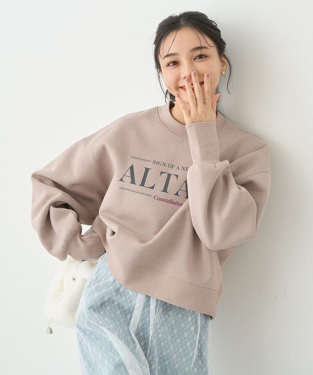 earth music&ecology アソートロゴショートスウェット Pink Beige