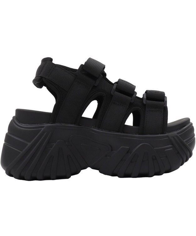 WEGO 厚底ベルトスポーツサンダル ブラック