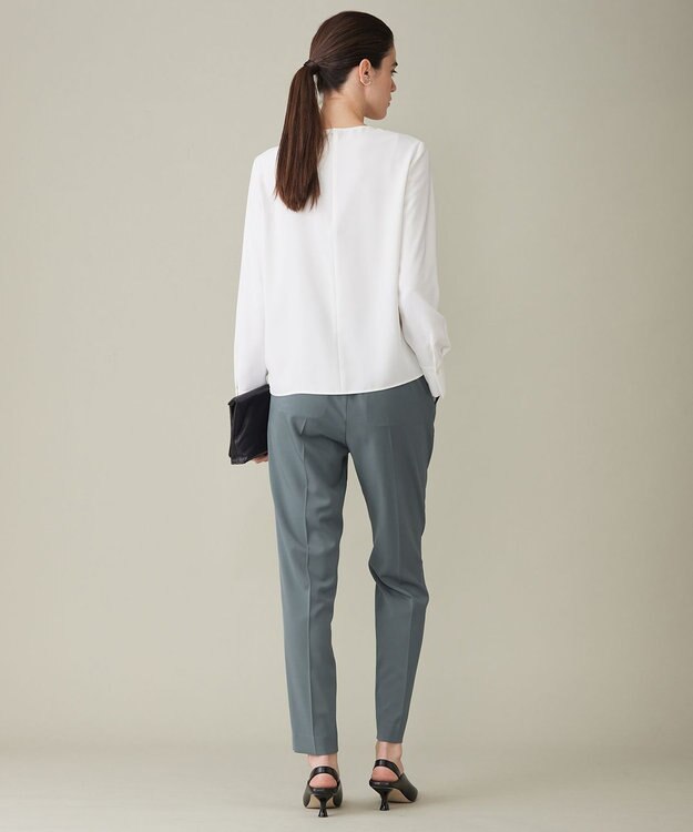 ICB L 【洗える】 ストレッチジョーゼット ブラウス オフホワイト系