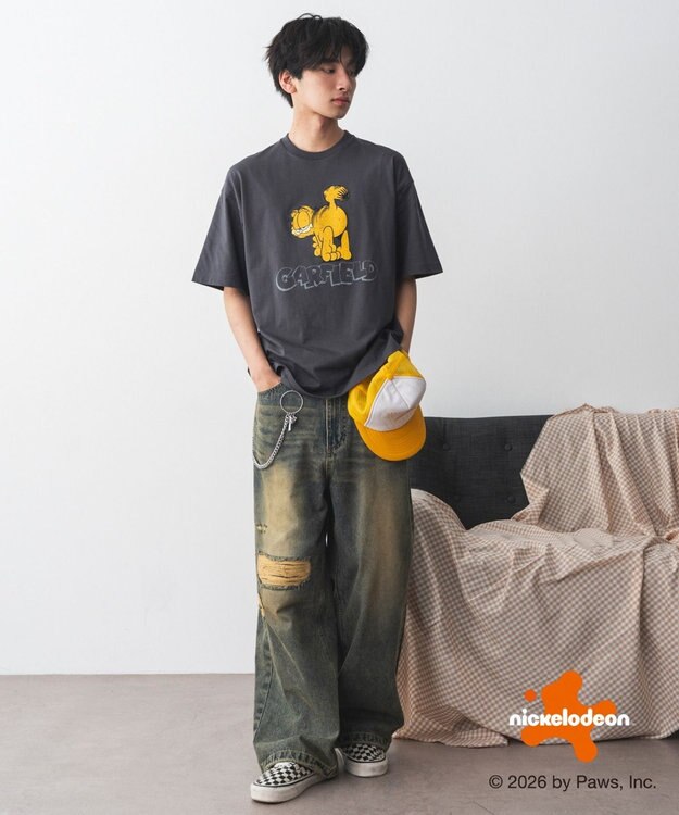 WEGO 【ユニセックス着用ITEM】GARFIELDグラフィックT（SS） スミクロ