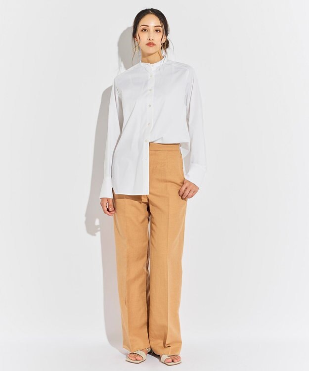 BEIGE， ALBERT / バンドカラーシャツ White