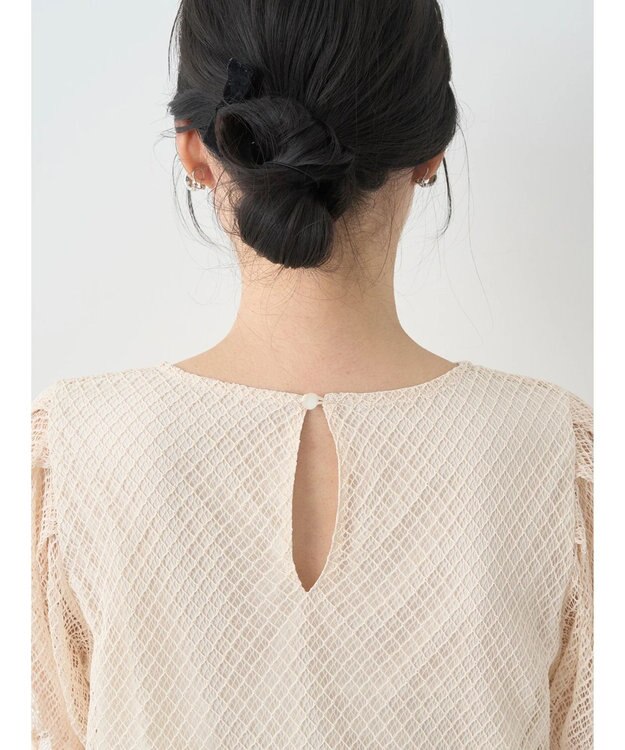 earth music&ecology 袖シアーレースプルオーバー Ivory