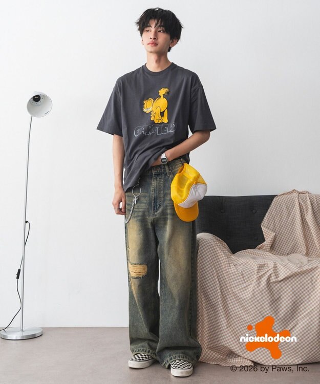 WEGO 【ユニセックス着用ITEM】GARFIELDグラフィックT（SS） スミクロ