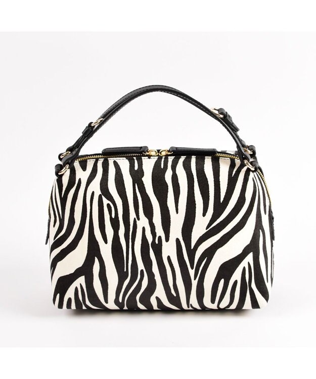 LA BAGAGERIE カウヘアーミニバッグ ゼブラ