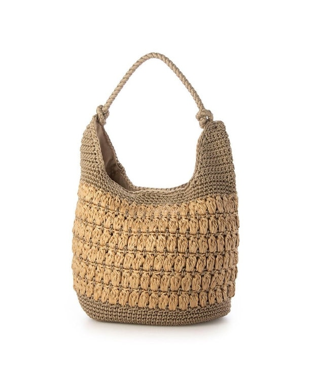 UNBILLION カシュカシュ cachecache / コンビ編みワンハンドルトート オーク