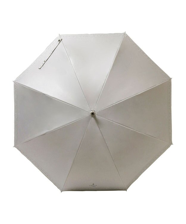 MOONBAT 【遮光率100％/遮熱/UV】LANVIN en Bleu (ランバン オン ブルー)晴雨兼用日傘 ピコレース シルバーラメ刺繍 長傘 キャメル