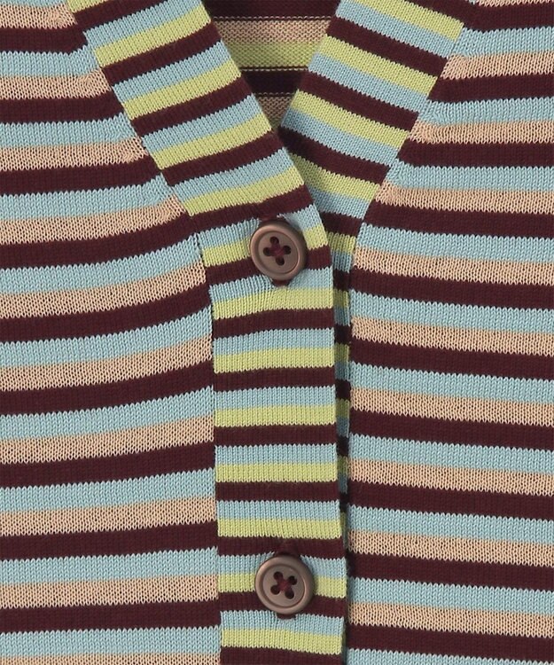 Paul Smith 【洗える】マルチボーダー ニット カーディガン ライトブルー