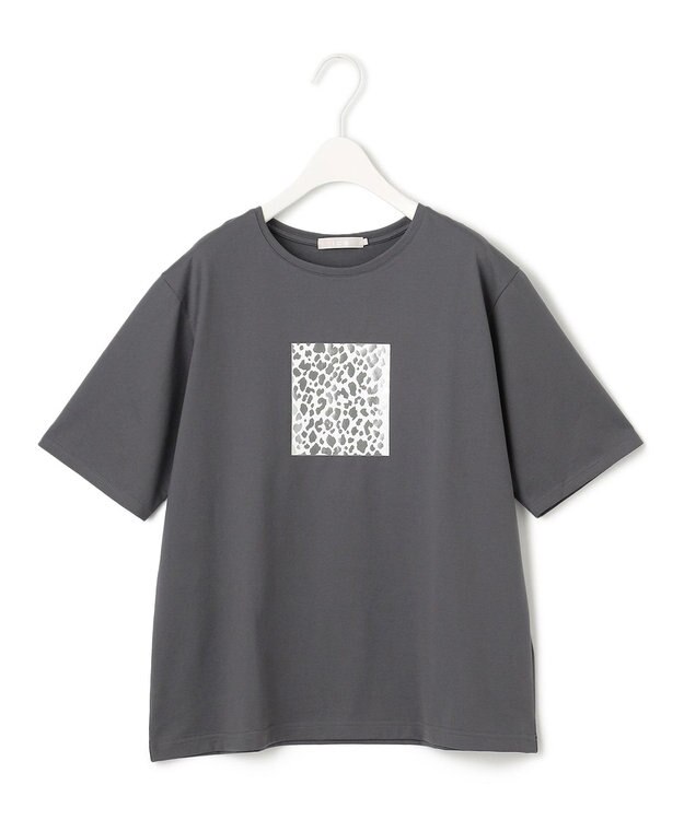 ICB 【新色追加・接触冷感・UVケア・洗える】 ロゴTEE チャコール［箔プリント］系