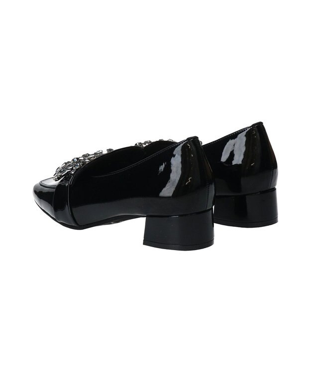 Bridget Birkin 【Bridget Birkin】スクエアバックルビジューローファー ブラックエナメル