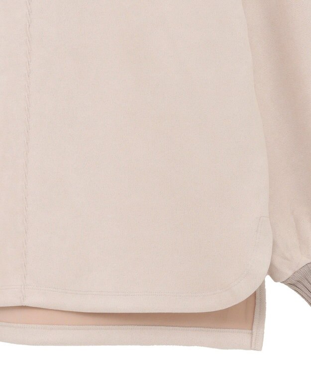 YECCA VECCA フェイクスエードデザインステッチプルオーバー Gray Beige