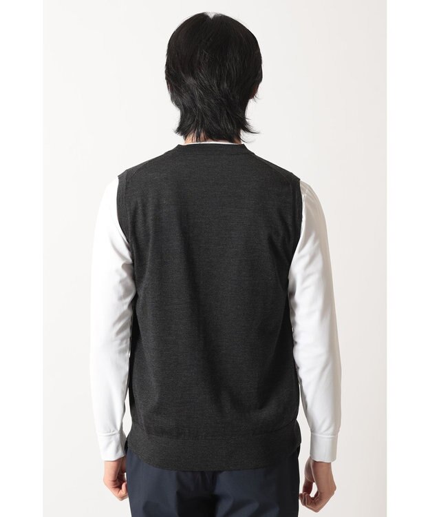 DAKS スーパーファインメリノ ニットベスト チャコールグレー