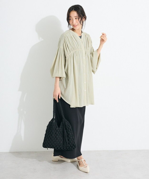 CRAFT STANDARD BOUTIQUE ヴィンテージボイルシャーリングチュニック Khaki