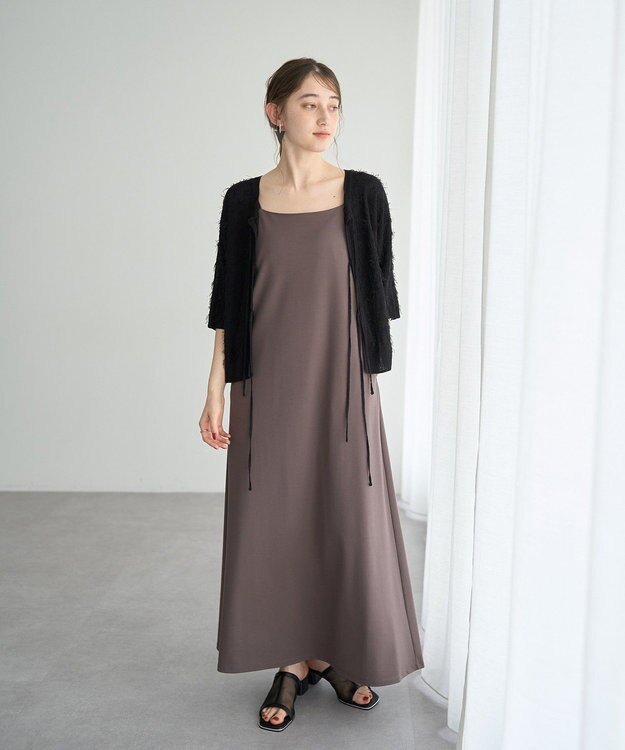 YECCA VECCA 2wayリボンフリンジニットカーディガン Off White