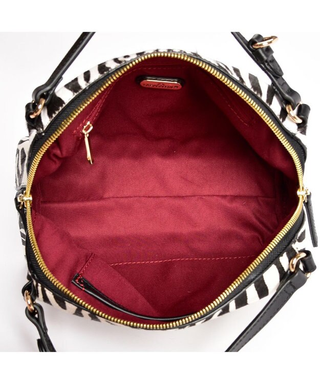 LA BAGAGERIE カウヘアーミニバッグ ゼブラ