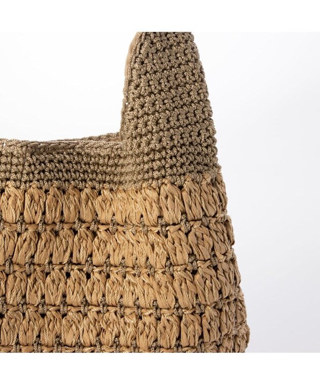 UNBILLION カシュカシュ cachecache / コンビ編みワンハンドルトート オーク