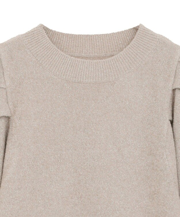 earth music&ecology ラメモールパフスリニットプルオーバー Mocha