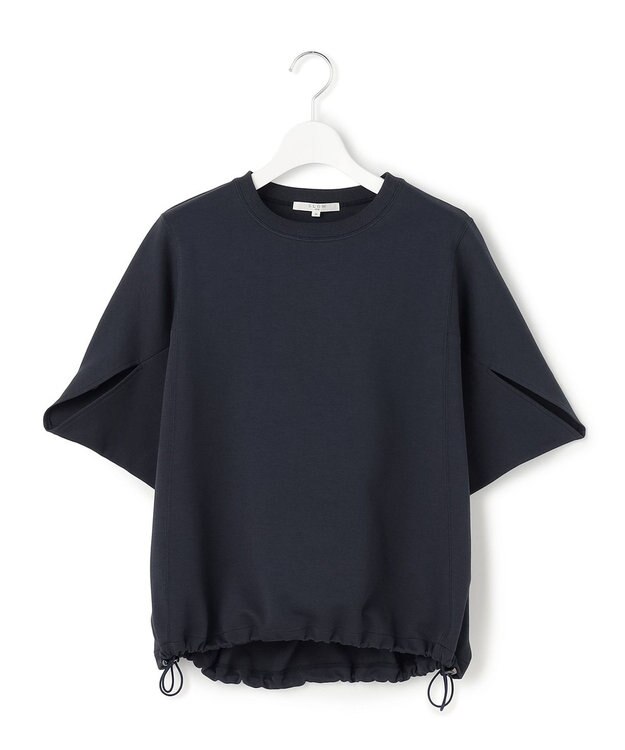 23区 【SLOW/一部店舗限定】ライトダンボール ドロストデザイン カットソー グレイッシュネイビー