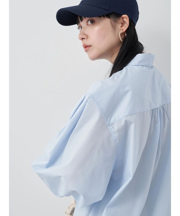 earth music&ecology 袖タックブラウス Sax