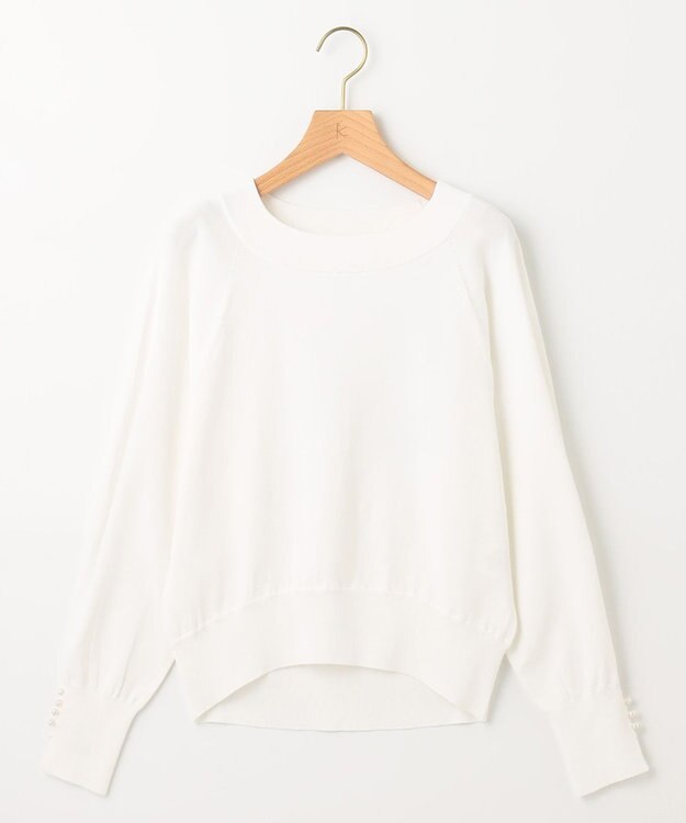 組曲 S 【パールボタン付】ブーケカラーリラクシー ニット アイボリー系