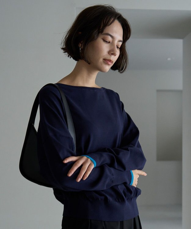 UNFILO 【洗える/抗菌防臭】マイビューティニット ドルマン ネイビー