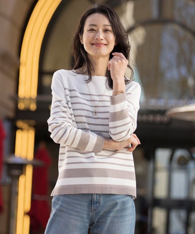  【洗える】COTTON ACETATE クルーネック ニット