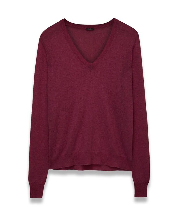 JOSEPH 【洗える】キャッシュエアー　Vネックニット Merlot