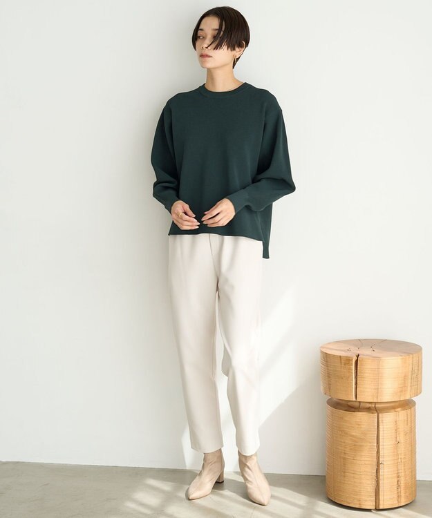 UNFILO フォルムニット ボリュームスリーブ グリーン