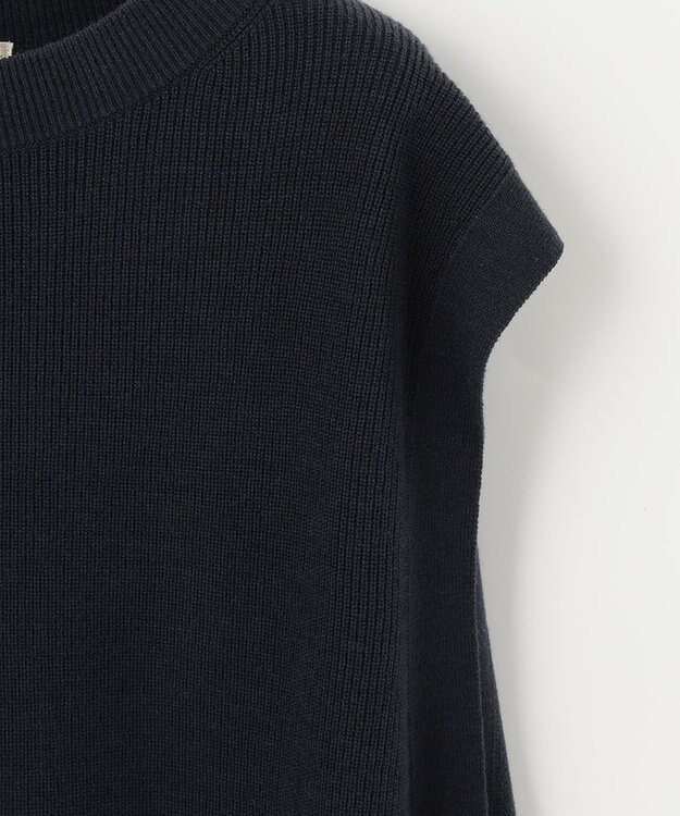 自由区 【洗える/セットアイテム】ウールブレンドベスト×ストライプワンピ ネイビー系1