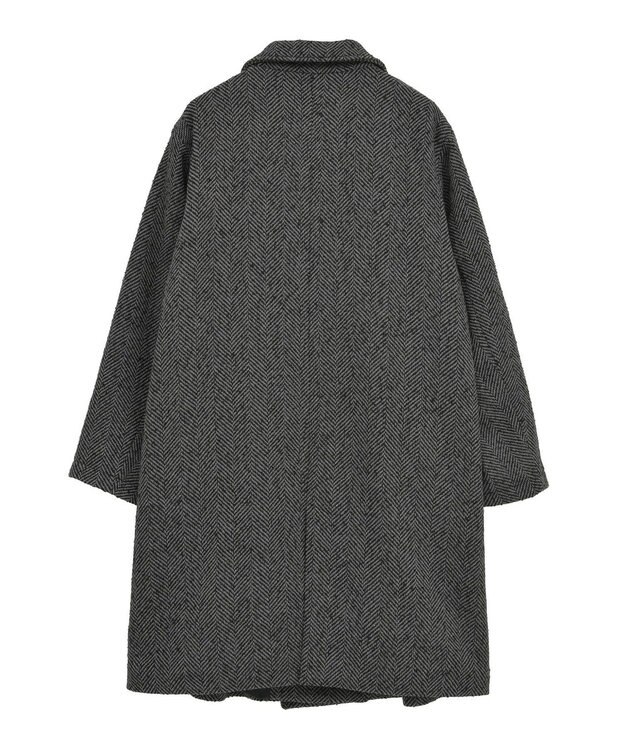 AMERICAN HOLIC ヘリンボーンスタンドカラーコート Black