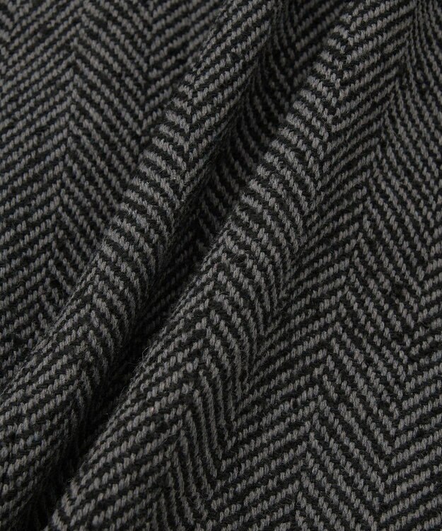 AMERICAN HOLIC ヘリンボーンスタンドカラーコート Black